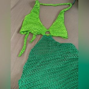 Crochet Maxi Halter Dress - Size Large